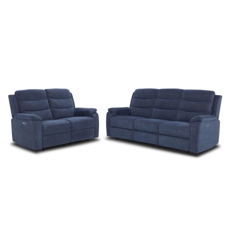 Reclinersoffa Blenor 3-sits med elektrisk mekanism - blå - Möbler - Soffa - Biosoffa & reclinersoffa - 3 sits biosoffa & reclinersoffa