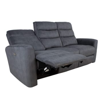 Reclinersoffa Darvi 3-sits med elektrisk mekanism - Grå sammet - Möbler - Soffa - Biosoffa & reclinersoffa - 3 sits biosoffa & reclinersoffa