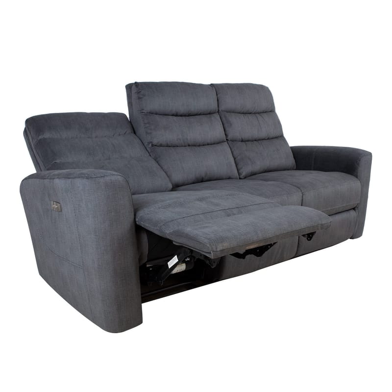 Reclinersoffa Darvi 3-sits med elektrisk mekanism - Grå sammet - Möbler - Soffa - Biosoffa & reclinersoffa - 3 sits biosoffa & reclinersoffa