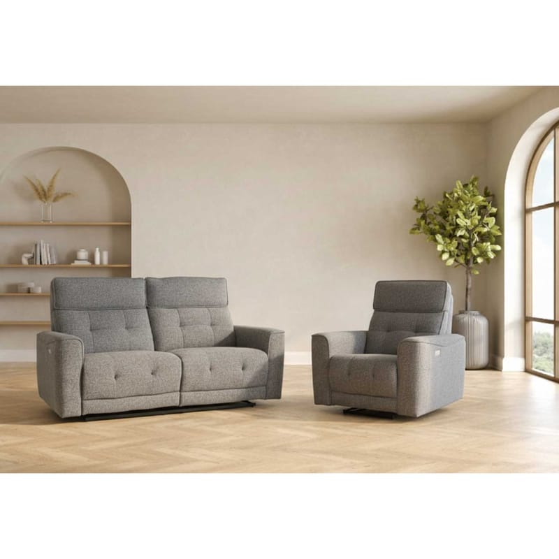 Reclinersoffa Glendor - grå - Möbler - Soffa - Biosoffa & reclinersoffa - 2 sits biosoffa & reclinersoffa