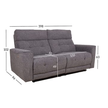 Reclinersoffa Glendor - grå - Möbler - Soffa - Biosoffa & reclinersoffa - 2 sits biosoffa & reclinersoffa