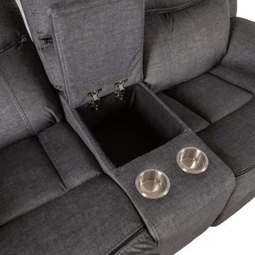 Reclinersoffa Iskmar 2-sits med manuell mekanism - grå - Möbler - Soffa - Biosoffa & reclinersoffa - 2 sits biosoffa & reclinersoffa