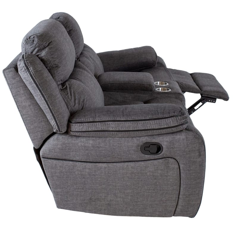 Reclinersoffa Iskmar 2-sits med manuell mekanism - grå - Möbler - Soffa - Biosoffa & reclinersoffa - 2 sits biosoffa & reclinersoffa