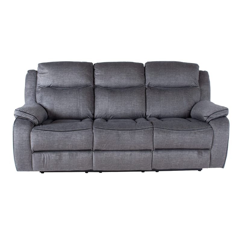 Reclinersoffa Iskmar 3-sits med manuell mekanism - Grå - Möbler - Soffa - Biosoffa & reclinersoffa - 3 sits biosoffa & reclinersoffa