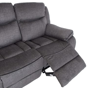 Reclinersoffa Iskmar 3-sits med manuell mekanism - Grå - Möbler - Soffa - Biosoffa & reclinersoffa - 3 sits biosoffa & reclinersoffa