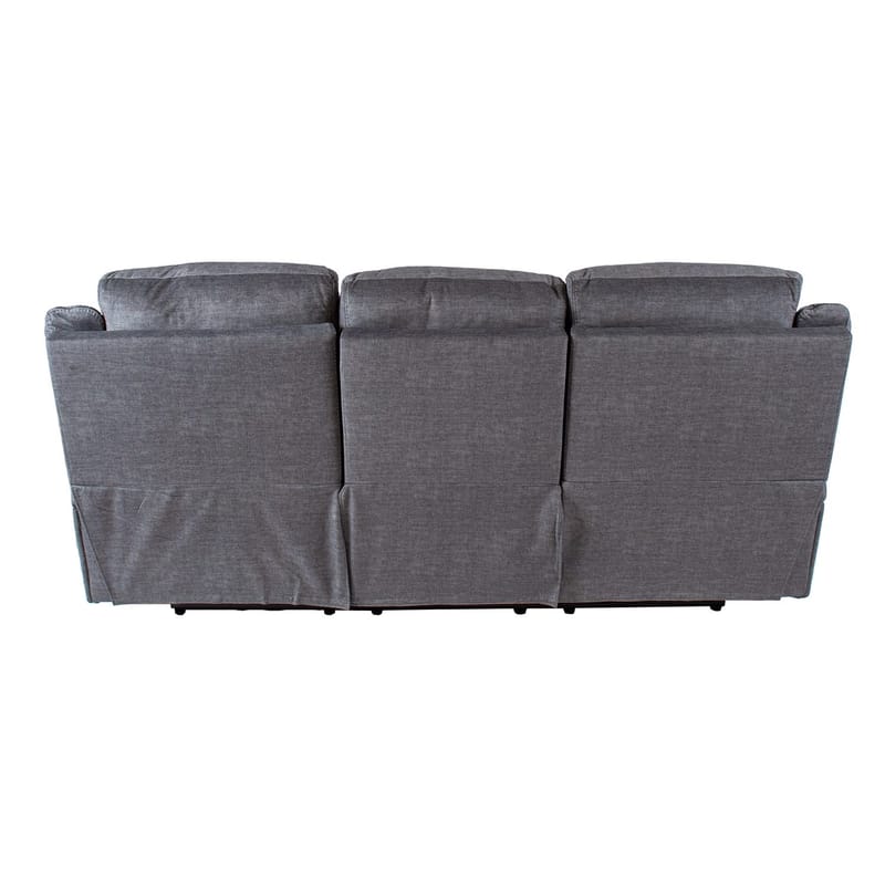 Reclinersoffa Iskmar 3-sits med manuell mekanism - Grå - Möbler - Soffa - Biosoffa & reclinersoffa - 3 sits biosoffa & reclinersoffa