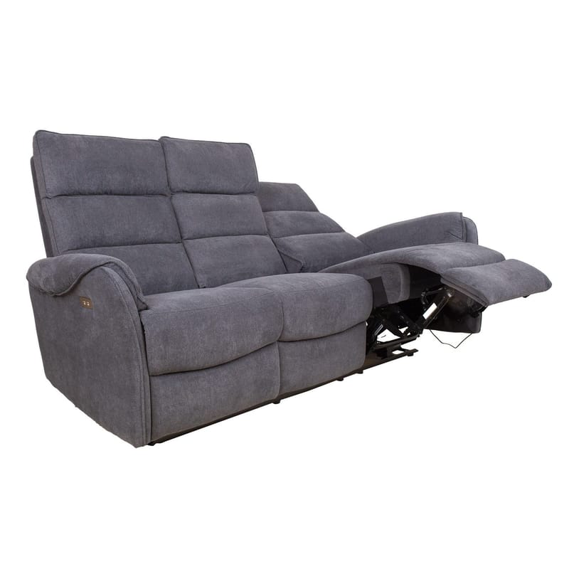 Reclinersoffa Mörvik 3-sits med elektrisk mekanism - blågrå - Möbler - Soffa - Biosoffa & reclinersoffa - 3 sits biosoffa & reclinersoffa
