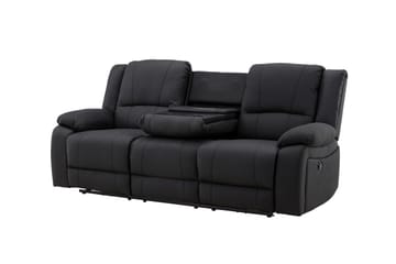 Reclinersoffa med hörn Comfort Living Singapore Reclinersoffa 3 sits Konstläder Black - Möbler - Soffa - Biosoffa & reclinersoffa