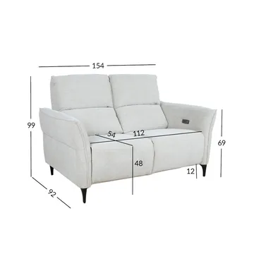 Reclinersoffa Näsdal 2-sits med elektrisk mekanism - ljusbeige - Möbler - Soffa - Biosoffa & reclinersoffa - 2 sits biosoffa & reclinersoffa