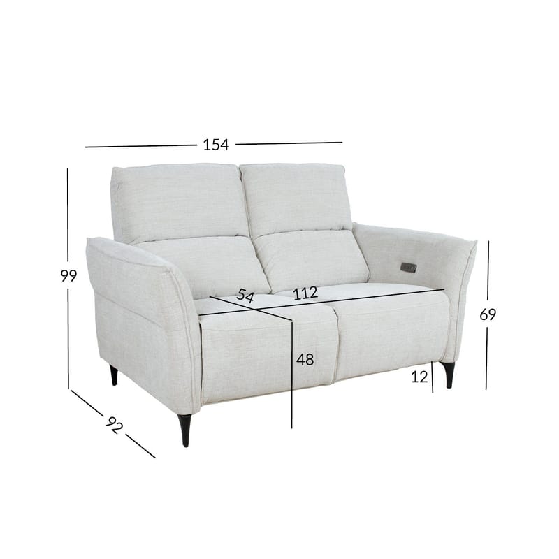 Reclinersoffa Näsdal 2-sits med elektrisk mekanism - ljusbeige - Möbler - Soffa - Biosoffa & reclinersoffa - 2 sits biosoffa & reclinersoffa