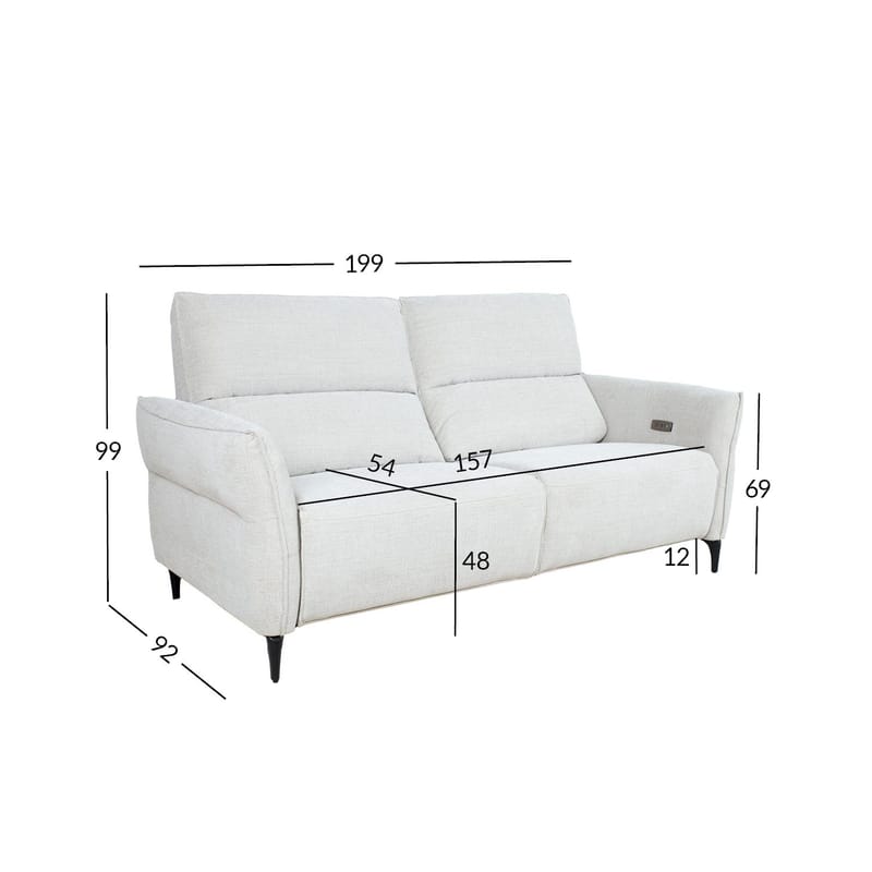 Reclinersoffa Näsdal 3-sits med elektrisk mekanism - ljusbeige - Möbler - Soffa - Biosoffa & reclinersoffa - 3 sits biosoffa & reclinersoffa