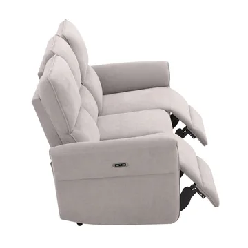 Reclinersoffa Ravdal 3-sits med elektrisk mekanism - grå - Möbler - Soffa - Biosoffa & reclinersoffa - 3 sits biosoffa & reclinersoffa
