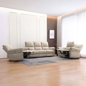 Reclinersoffa Ravdal 3-sits med elektrisk mekanism - ljusbrun - Möbler - Soffa - Biosoffa & reclinersoffa - 3 sits biosoffa & reclinersoffa