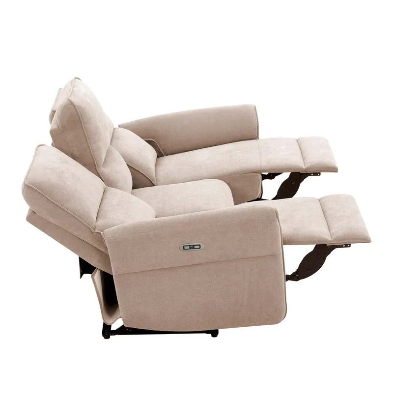 Reclinersoffa Ravdal 3-sits med elektrisk mekanism - ljusbrun - Möbler - Soffa - Biosoffa & reclinersoffa - 3 sits biosoffa & reclinersoffa