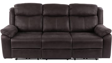 Reclinersoffa Rindal 3 Sits Manuell - brungrå - Möbler - Soffa - Biosoffa & reclinersoffa - 3 sits biosoffa & reclinersoffa