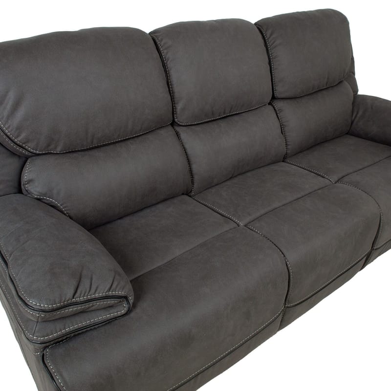 Reclinersoffa Sälmar 3-sits med manuell mekanism - grå - Möbler - Soffa - Biosoffa & reclinersoffa - 3 sits biosoffa & reclinersoffa