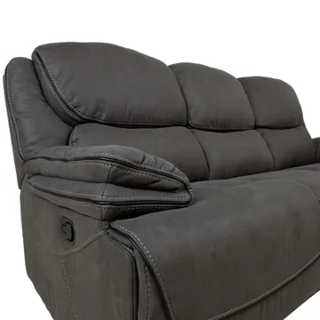 Reclinersoffa Sälmar 3-sits med manuell mekanism - grå - Möbler - Soffa - Biosoffa & reclinersoffa - 3 sits biosoffa & reclinersoffa