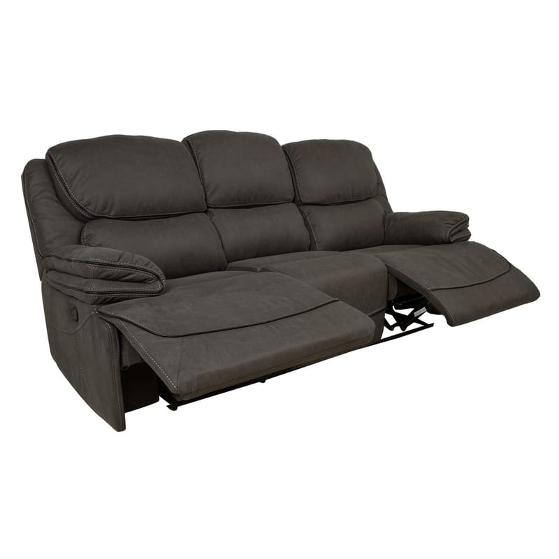 Reclinersoffa Sälmar 3-sits med manuell mekanism - grå - Möbler - Soffa - Biosoffa & reclinersoffa - 3 sits biosoffa & reclinersoffa
