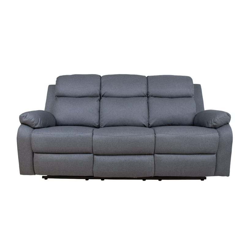 Reclinersoffa Toviny 3-sits med manuell mekanism - mörkgrå - Möbler - Soffa - Biosoffa & reclinersoffa - 3 sits biosoffa & reclinersoffa