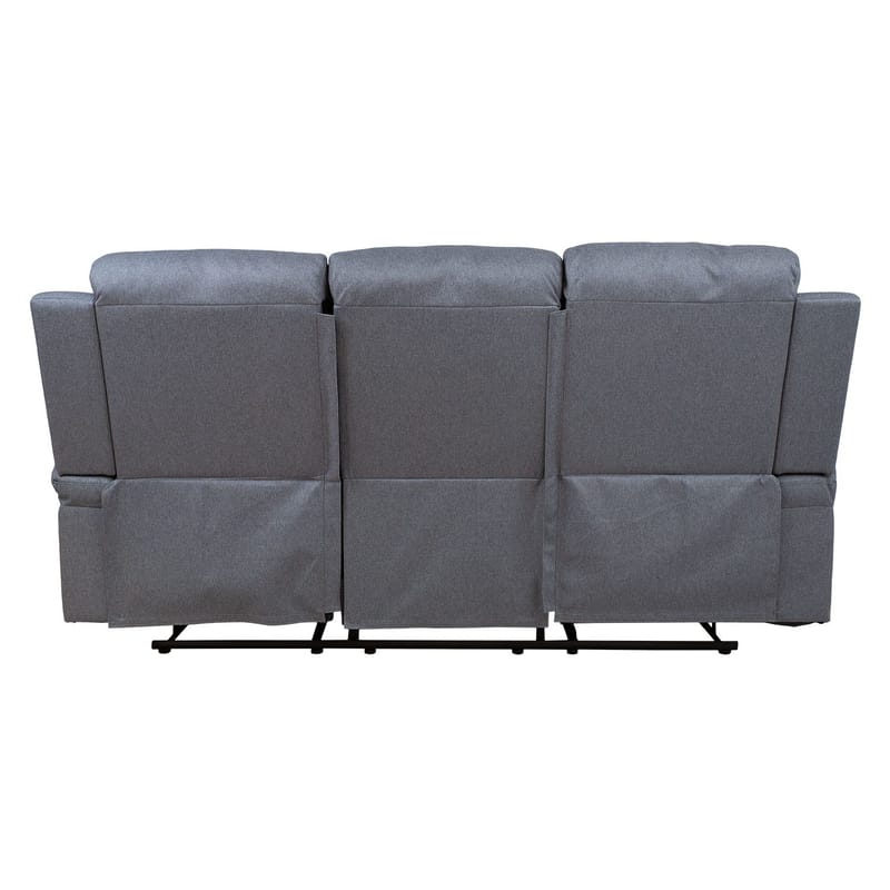 Reclinersoffa Toviny 3-sits med manuell mekanism - mörkgrå - Möbler - Soffa - Biosoffa & reclinersoffa - 3 sits biosoffa & reclinersoffa