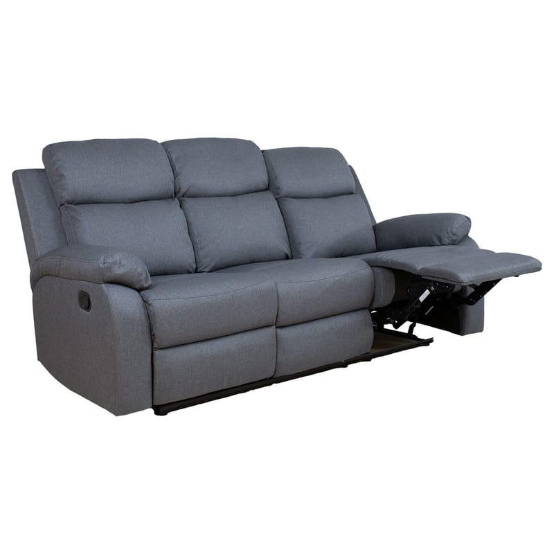 Reclinersoffa Toviny 3-sits med manuell mekanism - mörkgrå - Möbler - Soffa - Biosoffa & reclinersoffa - 3 sits biosoffa & reclinersoffa