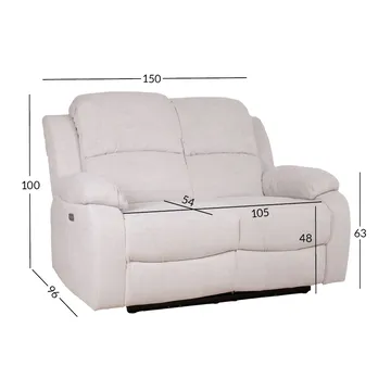 Reclinersoffa Tränor 2-sits med elektrisk mekanism - naturvit - Möbler - Soffa - Biosoffa & reclinersoffa - 2 sits biosoffa & reclinersoffa