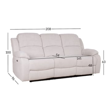Reclinersoffa Tränor 3-sits med elektrisk mekanism - naturvit - Möbler - Soffa - Biosoffa & reclinersoffa - 3 sits biosoffa & reclinersoffa
