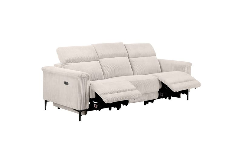 Reclinersoffa utan hörn Loft24 Lund Reclinersoffa 3-sits Vit - Möbler - Soffa - Biosoffa & reclinersoffa - 3 sits biosoffa & reclinersoffa
