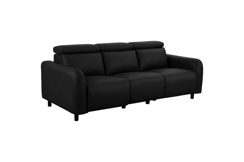 Reclinersoffa utan hörn Loft24 Skaane Reclinersoffa 3-sits Black Artificial leather - Möbler - Soffa - Biosoffa & reclinersoffa - 3 sits biosoffa & reclinersoffa