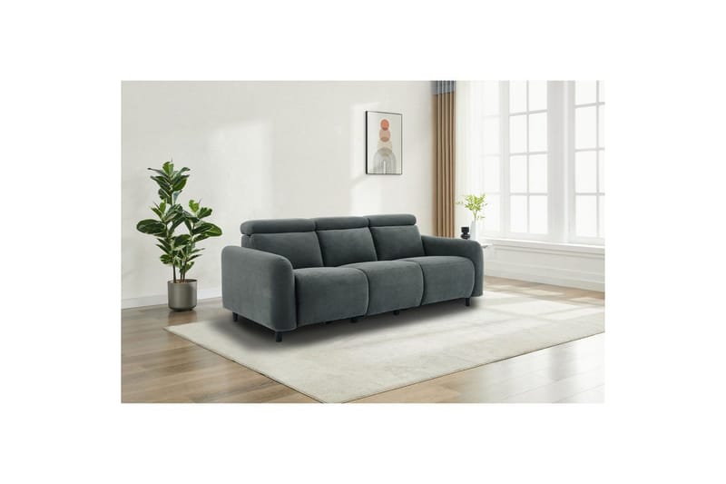 Reclinersoffa utan hörn Loft24 Skaane Reclinersoffa 3-sits Grey Manchester - Möbler - Soffa - Biosoffa & reclinersoffa - 3 sits biosoffa & reclinersoffa