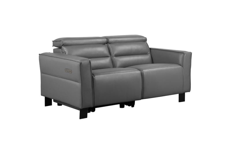 Reclinersoffa utan hörn Loft24 Soffa 2-sits Loft24 Carpari med Elektrisk Fällbart Fotstöd Grey Artificial leather - Möbler - Soffa - Biosoffa & reclinersoffa - 2 sits biosoffa & reclinersoffa
