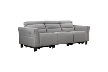 Reclinersoffa utan hörn Loft24 Soffa 3-sits Loft24 Carpari med 2 elektriska recliners Grey1 Belfast fabric - Möbler - Soffa - Biosoffa & reclinersoffa