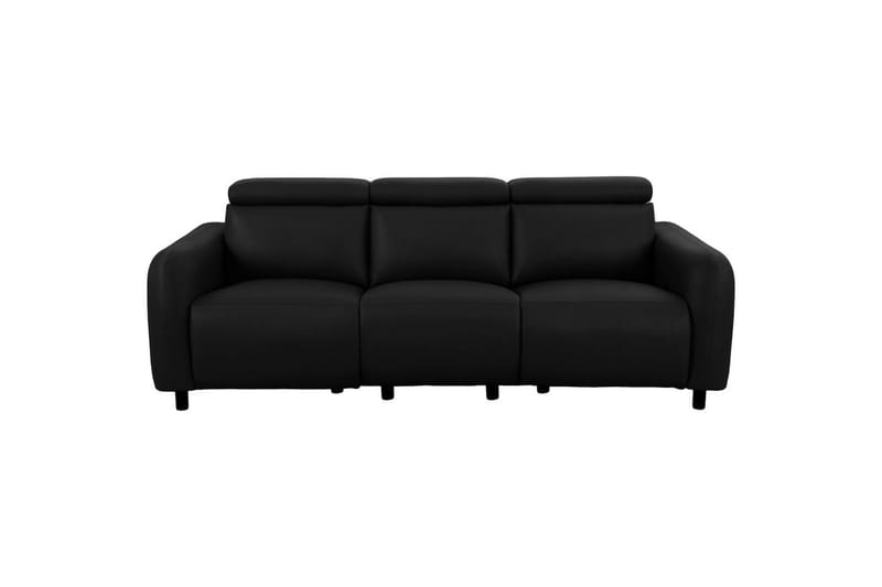Skaane 3-sits Rektangulär Reclinersoffa 229 cm i Läder, Svart