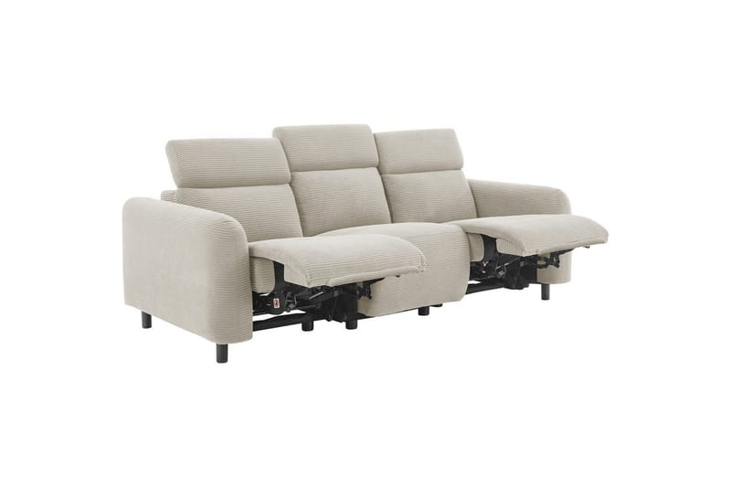 Skaane 3-sits Rektangulär Reclinersoffa 229 cm i Manchestertyg - Vit - Möbler - Soffa - Biosoffa & reclinersoffa - 3 sits biosoffa & reclinersoffa