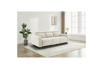 Skaane 3-sits Rektangulär Reclinersoffa 229 cm i Manchestertyg - Vit - Möbler - Soffa - Biosoffa & reclinersoffa - 3 sits biosoffa & reclinersoffa