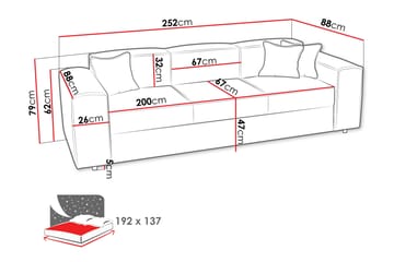 Bizantine Bäddsoffa 3-sits - Grå - Möbler - Soffa - Bäddsoffa