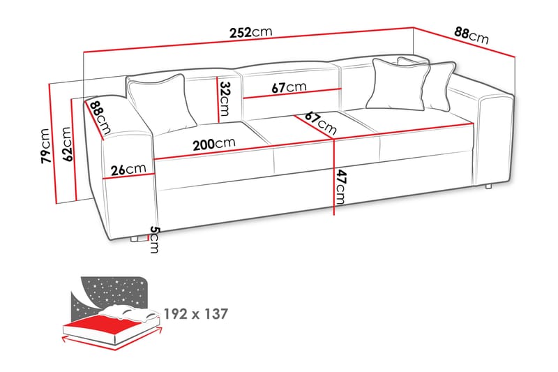 Bizantine Bäddsoffa 3-sits - Grön - Möbler - Soffa - Bäddsoffa