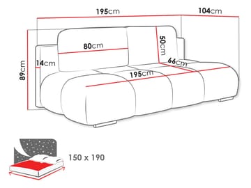 Bjorn 3-sits Bäddsoffa med förvaring - brun - Möbler - Soffa - Bäddsoffa
