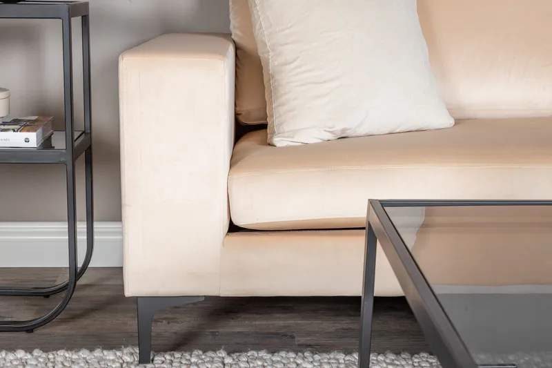 Bolero Sammetssoffa 3-sits - Beige - Möbler - Soffa - Sammetssoffa