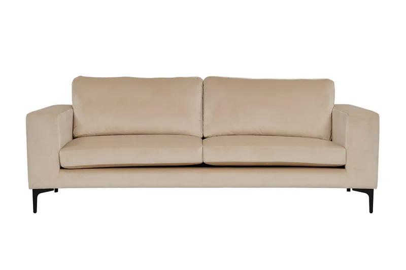 Bolero Sammetssoffa 3-sits - Beige - Möbler - Soffa - Sammetssoffa