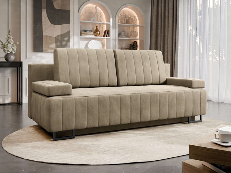 Bonsall 3-sits Bäddsoffa med förvaring - beige - Möbler - Soffa - Bäddsoffa