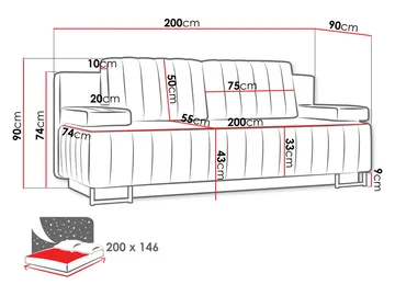 Bonsall 3-sits Bäddsoffa med förvaring - brun - Möbler - Soffa - Bäddsoffa
