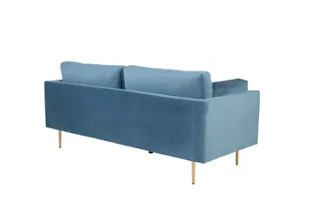 Boom Sammetssoffa 3-sits - Blå - Möbler - Soffa - Sammetssoffa