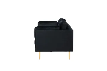 Boom Sammetssoffa 3-sits - Svart - Möbler - Soffa - Sammetssoffa