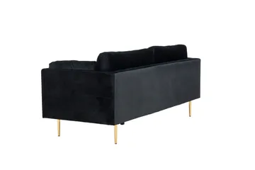 Boom Sammetssoffa 3-sits - Svart - Möbler - Soffa - Sammetssoffa