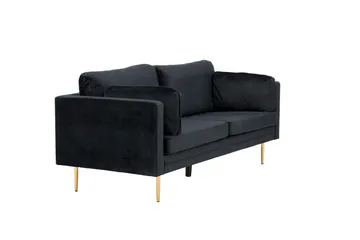 Boom Sammetssoffa 3-sits - Svart - Möbler - Soffa - Sammetssoffa