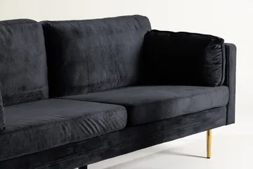 Boom Sammetssoffa 3-sits - Svart - Möbler - Soffa - Sammetssoffa