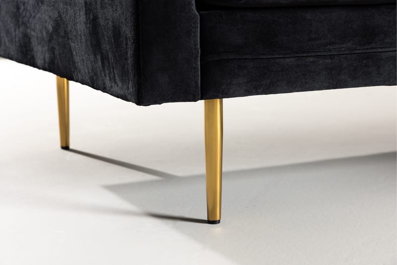 Boom Sammetssoffa 3-sits - Svart - Möbler - Soffa - Sammetssoffa