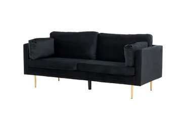Boom Sammetssoffa 3-sits - Svart - Möbler - Soffa - Sammetssoffa