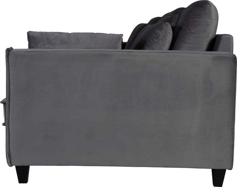 Brandy 4-sits soffa grå sammet - 270 cm bred och 114 cm djup - Mörkgrå - Möbler - Soffa - Sammetssoffa